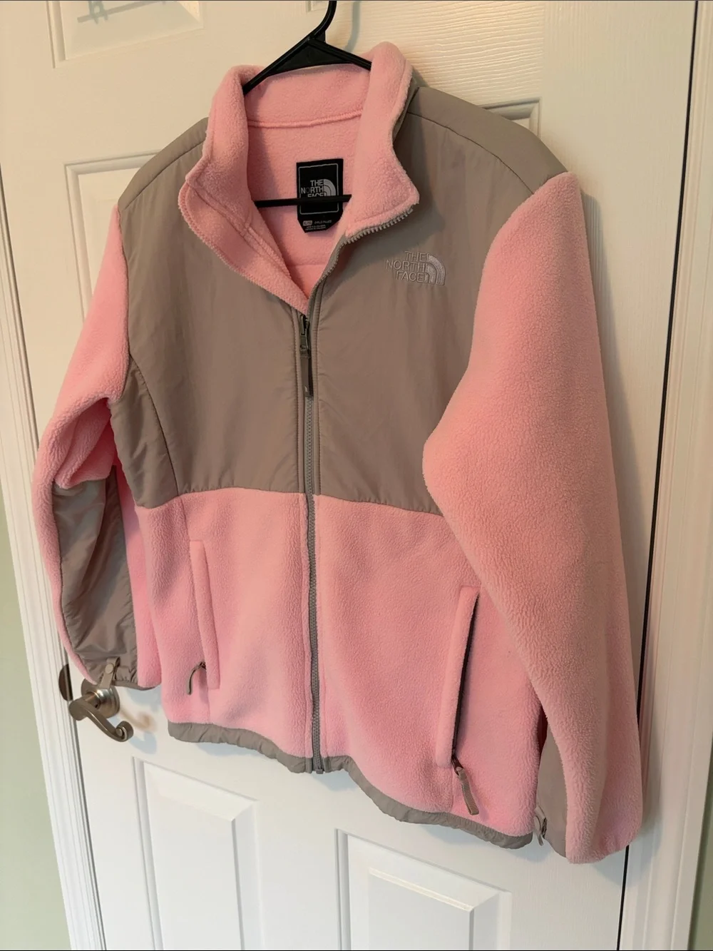 The North Face Pink and Gray Fleece Jacket Girls Size XL